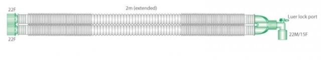 Narkosslang 22mm Compact utdragbar 2m / 70