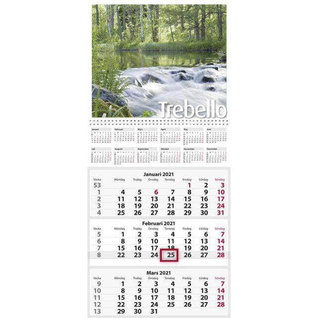 Burde Väggkalender Triplaner Elegant 2025 Burde - 1745