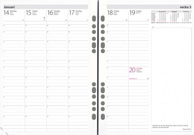 Burde Business 48 Systemkalender Svart konstläder