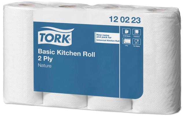 Kökspapper Tork Basic 2-lags ofärgad 26m / 4