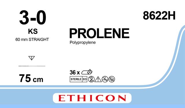 Prolene Sutur 3-0 KS 75cm Blå / 36