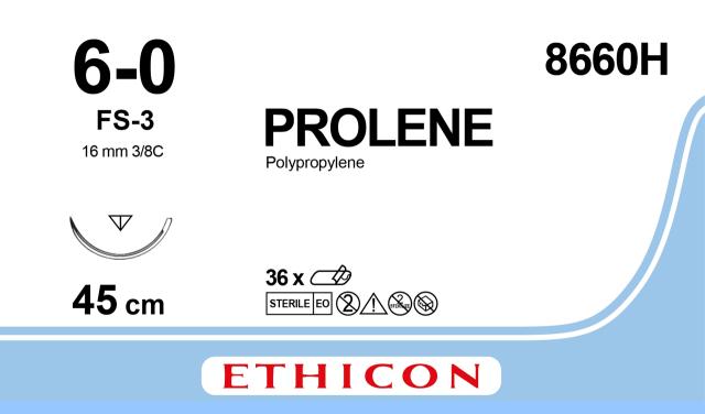 Prolene Sutur 6-0 FS-3 45cm Blå / 36