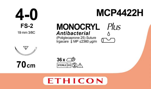 Monocryl Plus Sutur 4-0 FS-2 70cm Ofärgad / 36