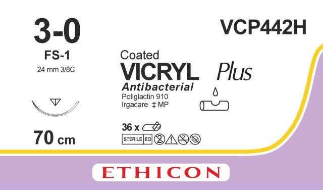 Vicryl Plus Sutur 3-0 FS-1 70cm Ofärgad / 36