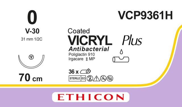 Vicryl Plus Sutur 0 V-30 70cm Lila / 36