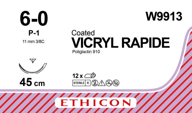 Vicryl Rapid Sutur 6-0 P-1 45cm Ofärgad / 12